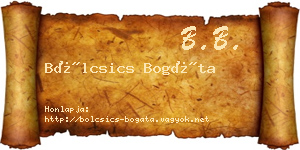 Bölcsics Bogáta névjegykártya